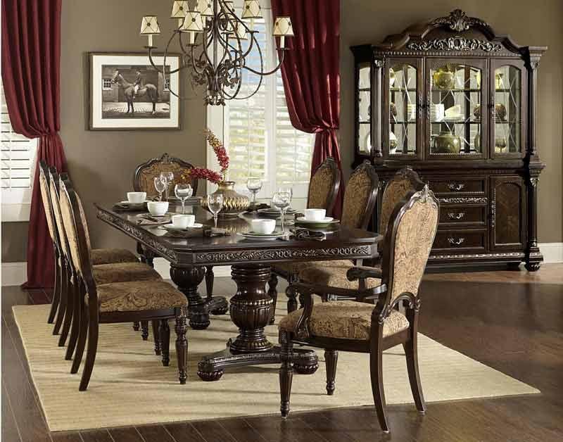 Russian Hill Warm Cherry 9 Piece Extendable Dining Room Set 1808-112-9 | Homelegance