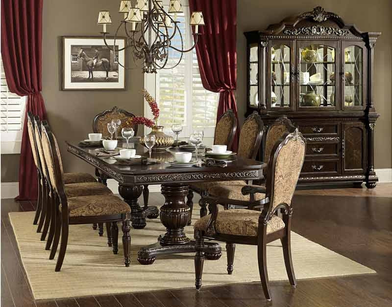 Russian Hill Warm Cherry 10 Piece Extendable Dining Room Set 1808-112-10 | Homelegance