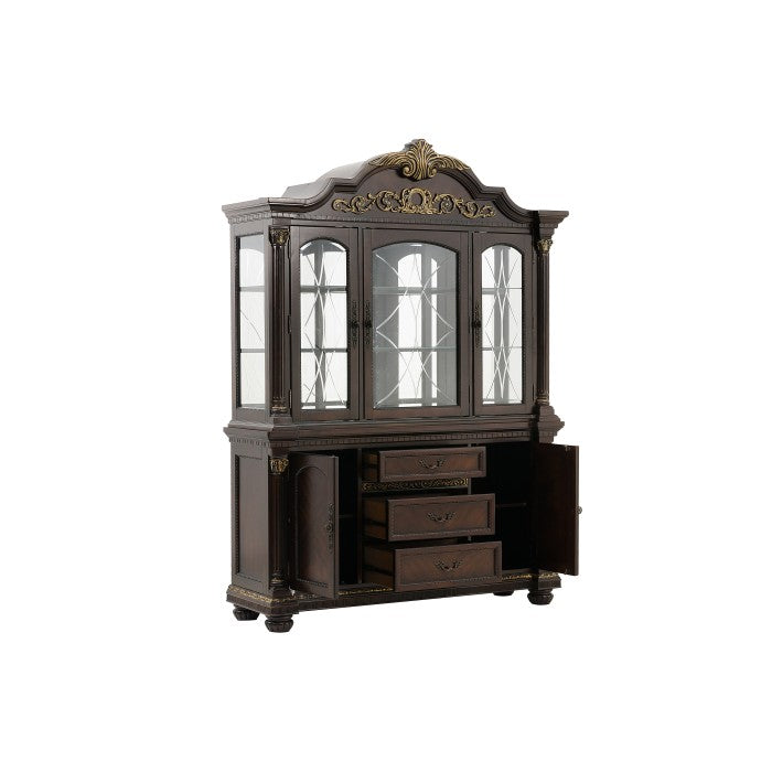 Russian Hill Warm Cherry Buffet & Hutch 1808-50-55 | Homelegance