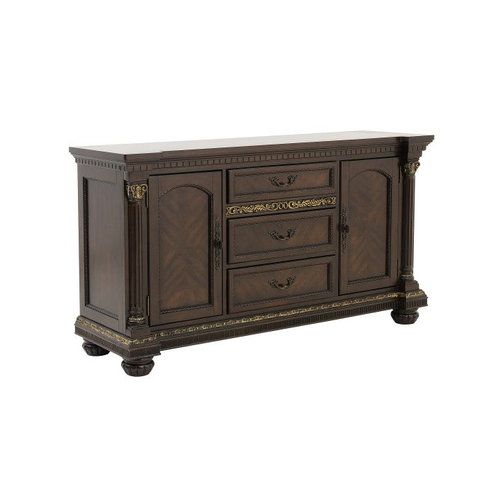 Russian Hill Warm Cherry Buffet & Hutch 1808-50-55 | Homelegance