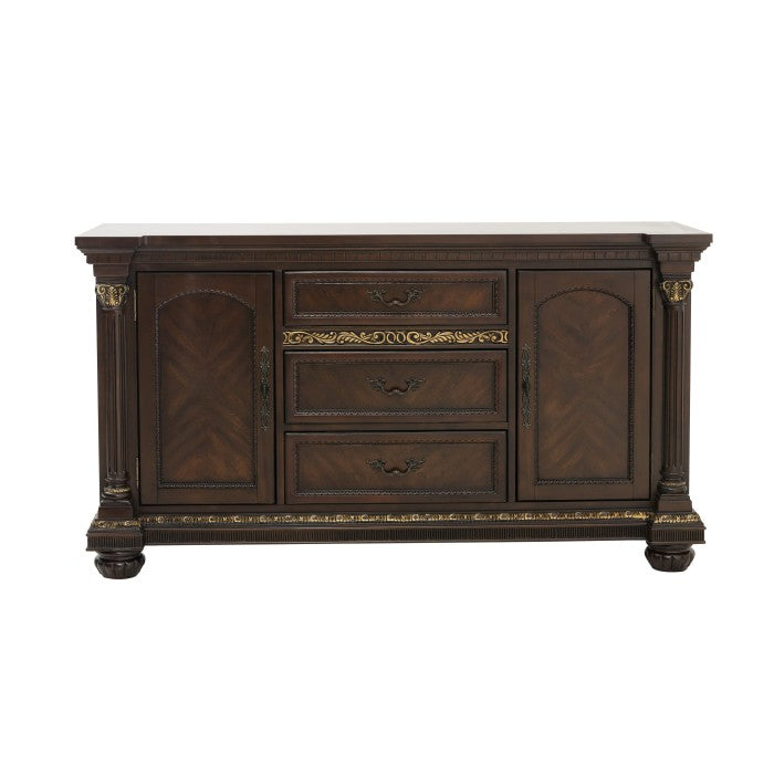 Russian Hill Warm Cherry Buffet & Hutch 1808-50-55 | Homelegance