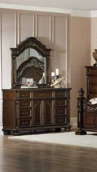 Catalonia Dresser With Mirror In Dark Cherry 1824-6 | Homelegance