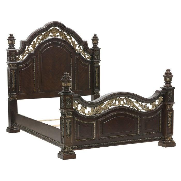 Catalonia Eastern King Bed In Dark Cherry 1824K-1Ek* | Homelegance