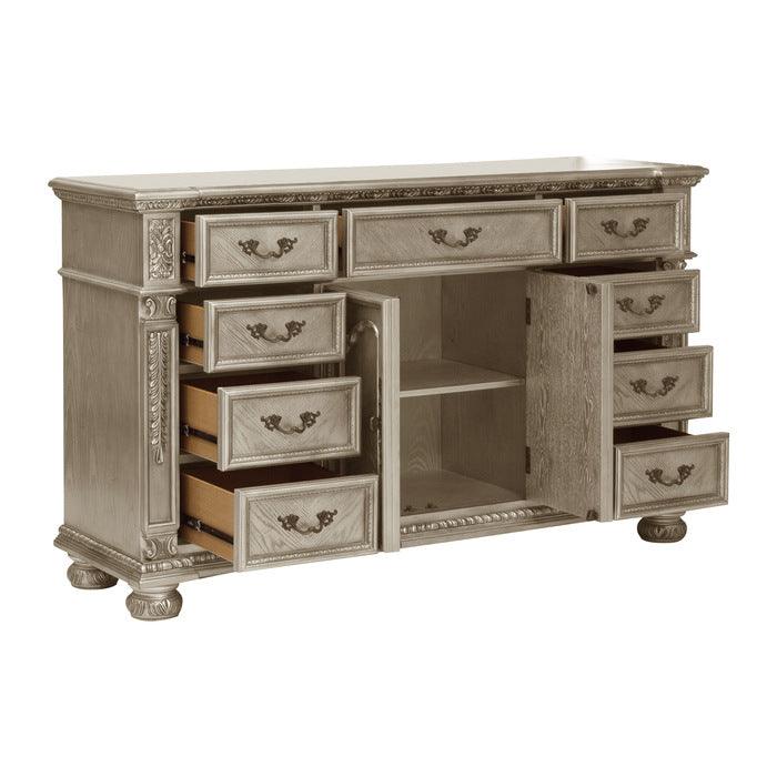 Catalonia Dresser And Mirror In Platinum Gold 1824Pg-5-6 | Homelegance