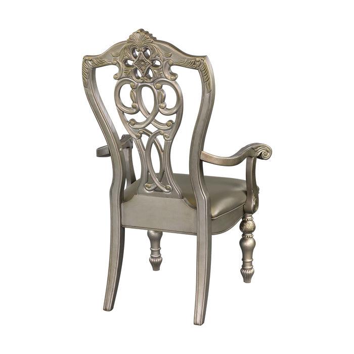 Catalonia Platinum Gold Arm Chair (Set Of 2) 1824Pga | Homelegance