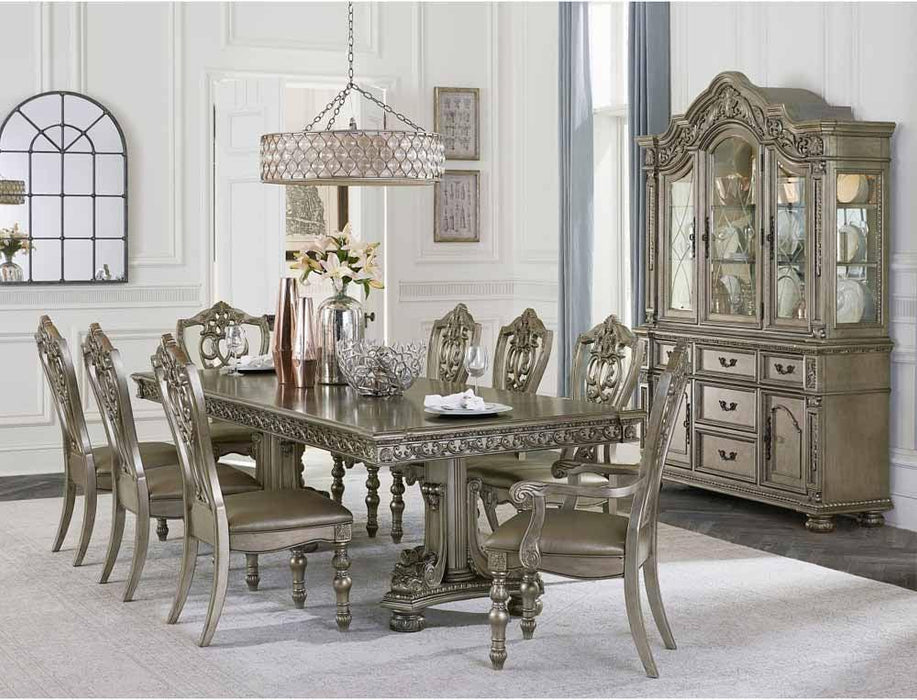 Catalonia Platinum Gold 9 Piece Dining Table Set 1824Pg-112-9Set | Homelegance