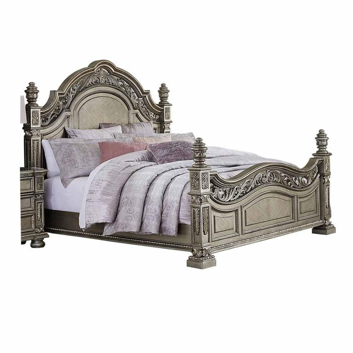 Catalonia Eastern King Bed In Platinum Gold 1824Pgk-1Ek | Homelegance