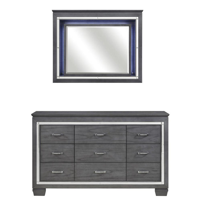 Allura Dresser With Mirror In Grey -1916Gy-5-6 | Homelegance