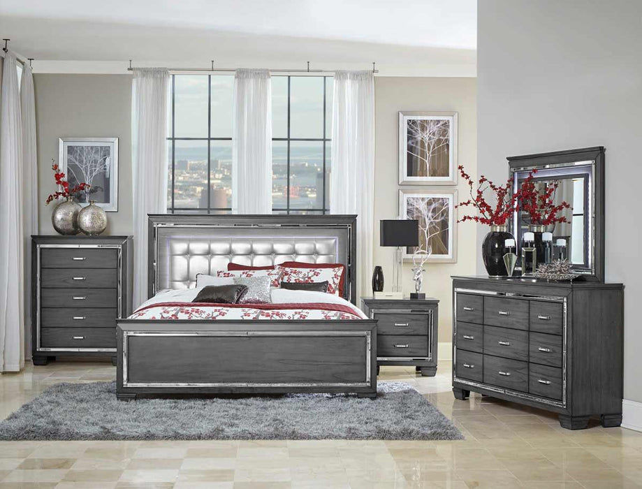 Allura 5 Piece Eastern King Bedroom Set In Grey 1916Kgy-1Ek-5 | Homelegance