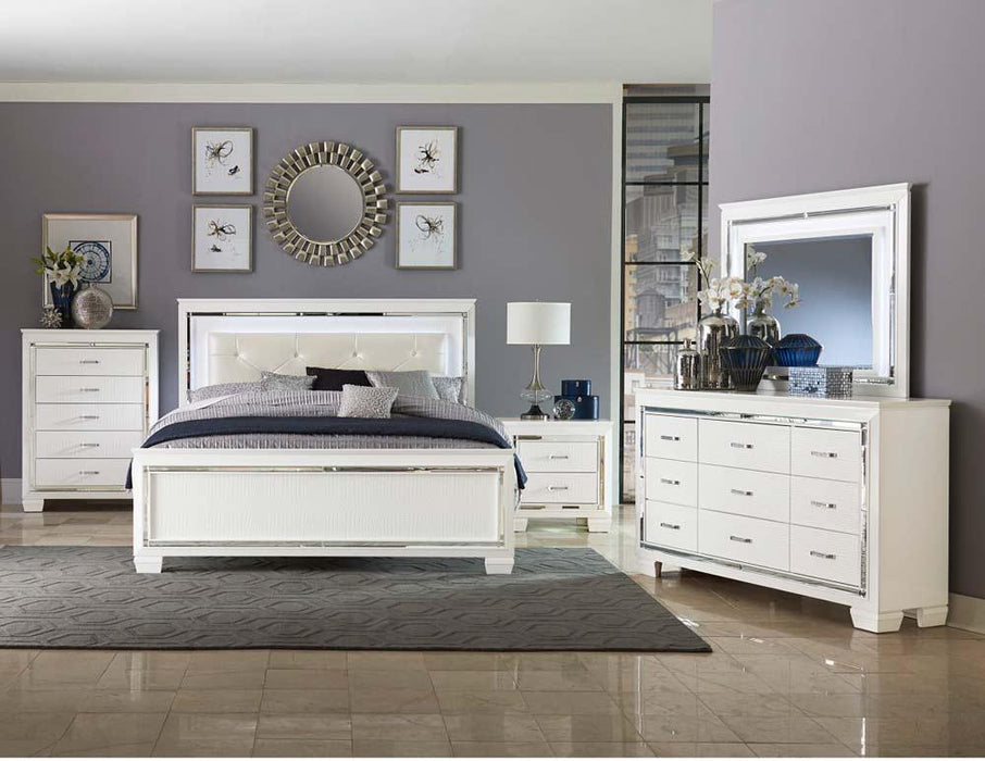 Allura 5 Piece Queen Bedroom Set In White 1916W-1-9 | Homelegance