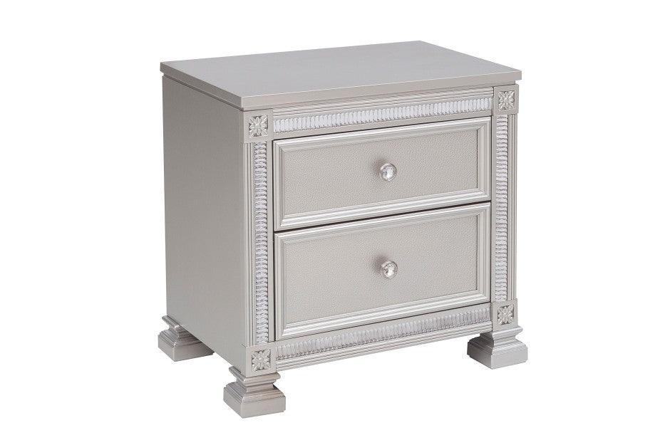 Bevelle Night Stand In Silver 1958-4 | Homelegance