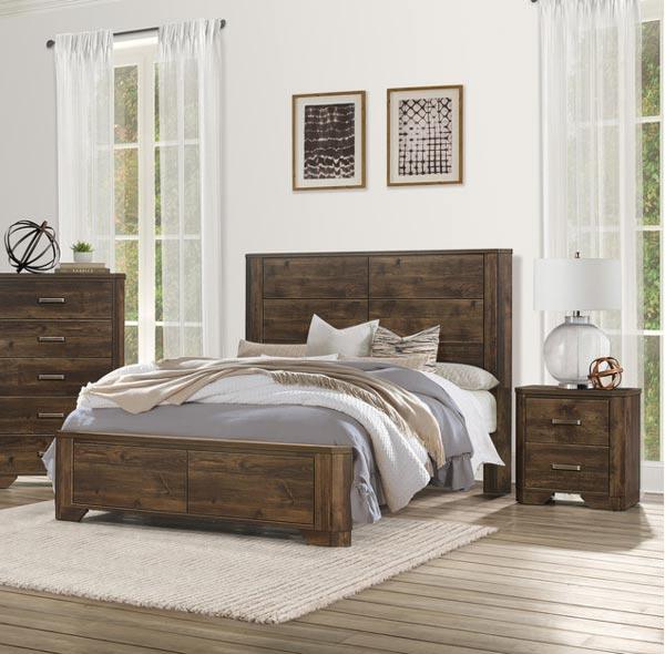 Jocelyn 3 Piece Eastern King Bedroom Set In Rustic Brown 1509K-1Ek-3Set | Homelegance