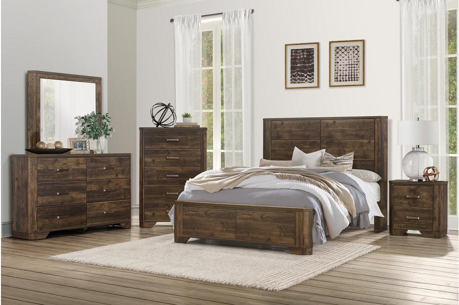 Jocelyn 5 Piece Eastern King Bedroom Set In Rustic Brown 1509K-1Ek-5Set | Homelegance