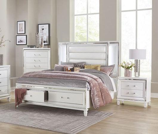 Tamsin 3 Piece Queen Platform Bedroom Set In White 1616W-1-3Set | Homelegance