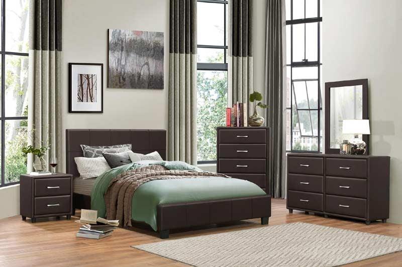 Lorenzi 5 Piece Queen Bedroom Set 2220Dbr-1-5Set | Homelegance