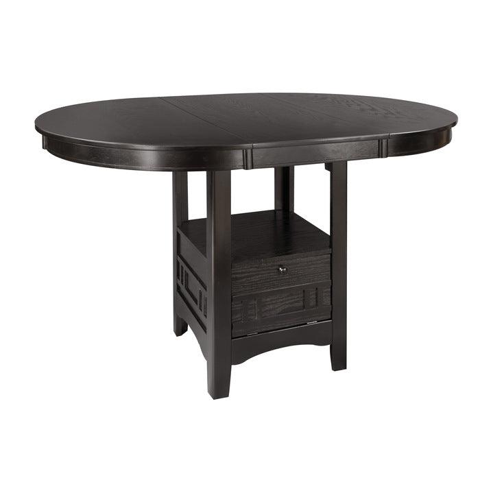Junipero Round Oval Counter Height Table With Storage Base 2423-36 | Homelegance