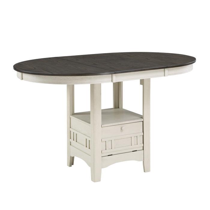 Junipero Round Oval Counter Height Table With Storage Base 2423W-36 | Homelegance