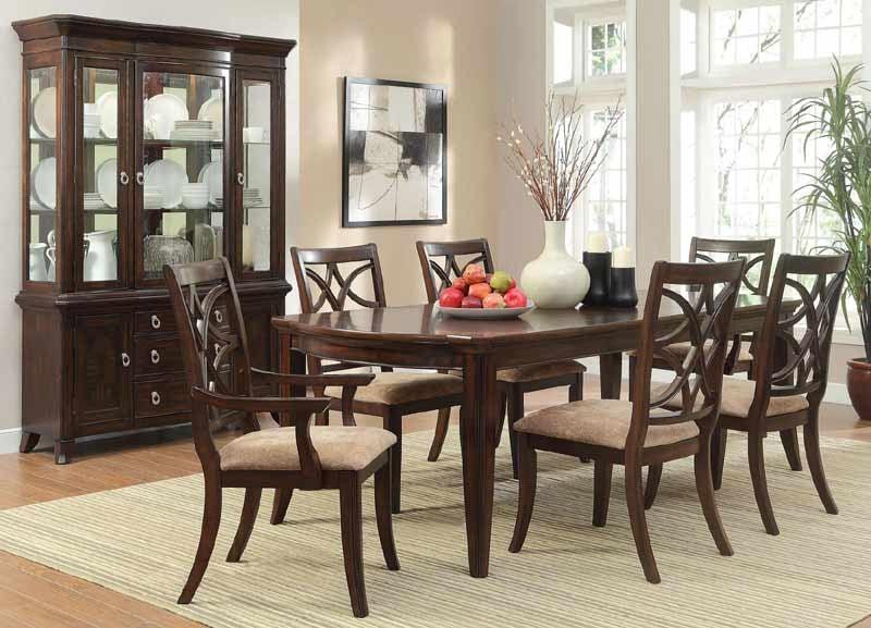 Keegan Rich Brown Cherry 8 Piece Dining Room Set 2546-96-8 | Homelegance