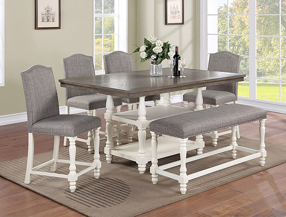 Crown Mark Furniture Langley Counter Height Table in Gray