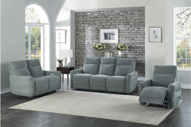 Edition 3 Piece Power Double Lay Flat Reclining Living Room Set 9804Dv-3Pwh-3Set | Homelegance