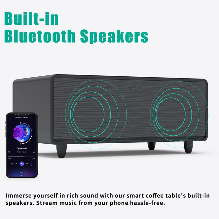 Party Time Modern Smart Coffee Table with Built-in Fridge