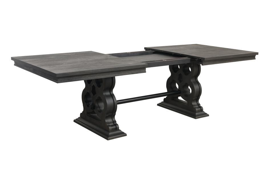 Arasina Dark Pewter Extendable Rectangular Dining Table 5559N-96 | Homelegance