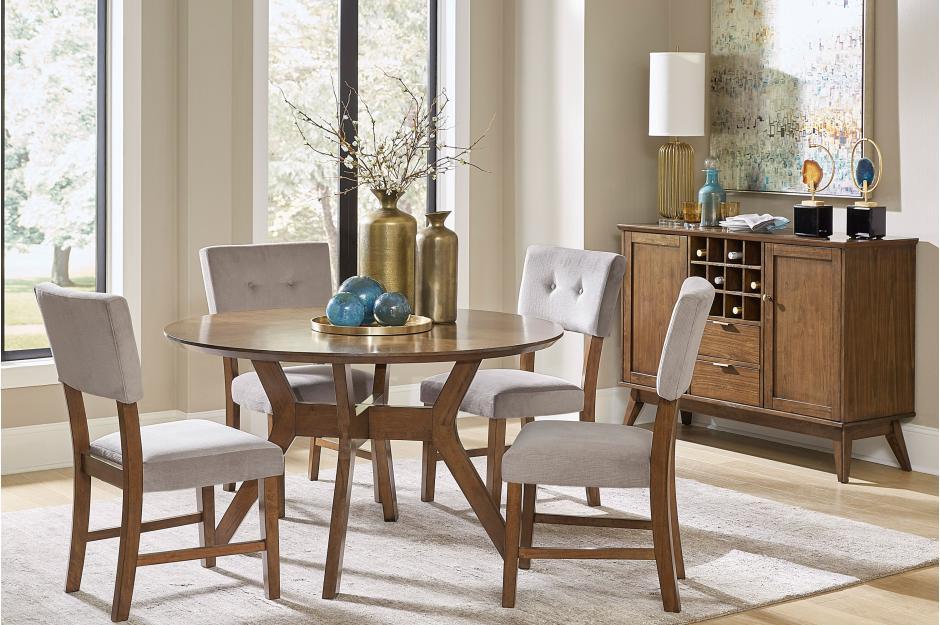 Edam Brown 6 Piece Round Dining Room Set 5492-52-6 | Homelegance