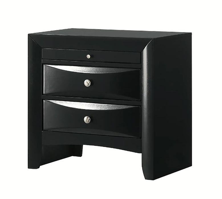 Crown Mark Furniture Fallon 3 Drawer Nightstand in Black image