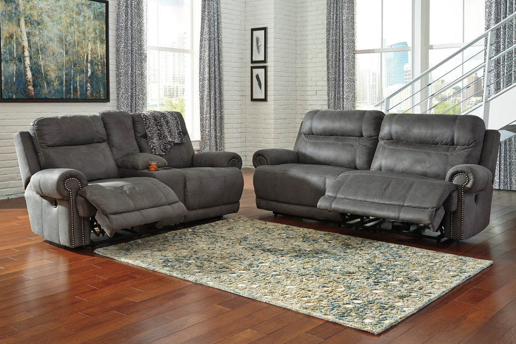 Austere Gray Reclining Living Room Set
