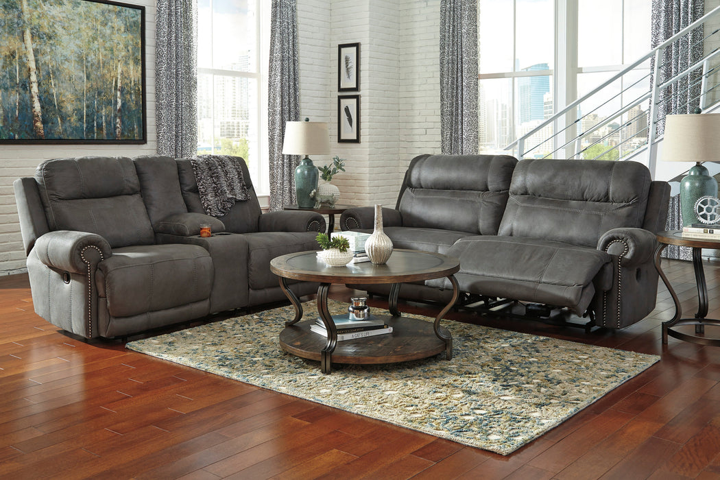 Austere Gray Reclining Living Room Set