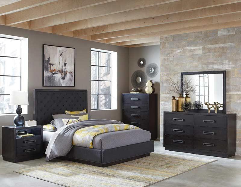 Larchmont Charcoal 5 Piece Queen Bedroom Set 5424-1-9 | Homelegance