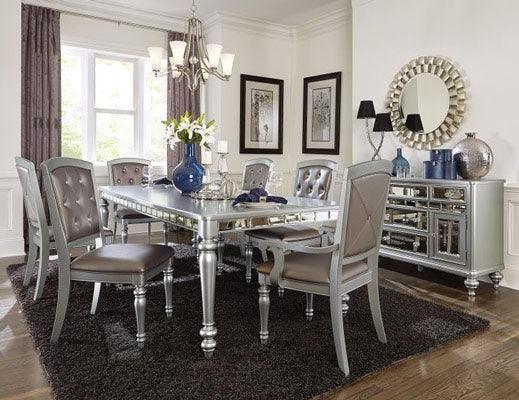 Orsina Silver 7 Piece Extendable Dining Table Set 5477N-96-7 | Homelegance