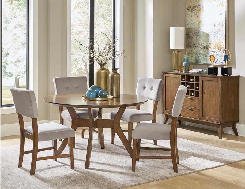 Edam Brown 5 Piece Round Dining Room Set 5492-52-5 | Homelegance