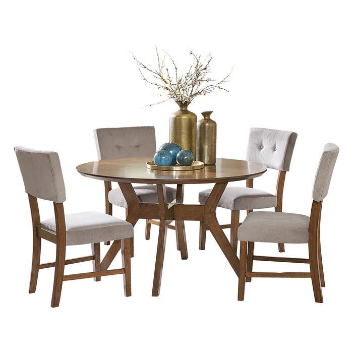 Edam Brown 5 Piece Round Dining Room Set 5492-52-5 | Homelegance