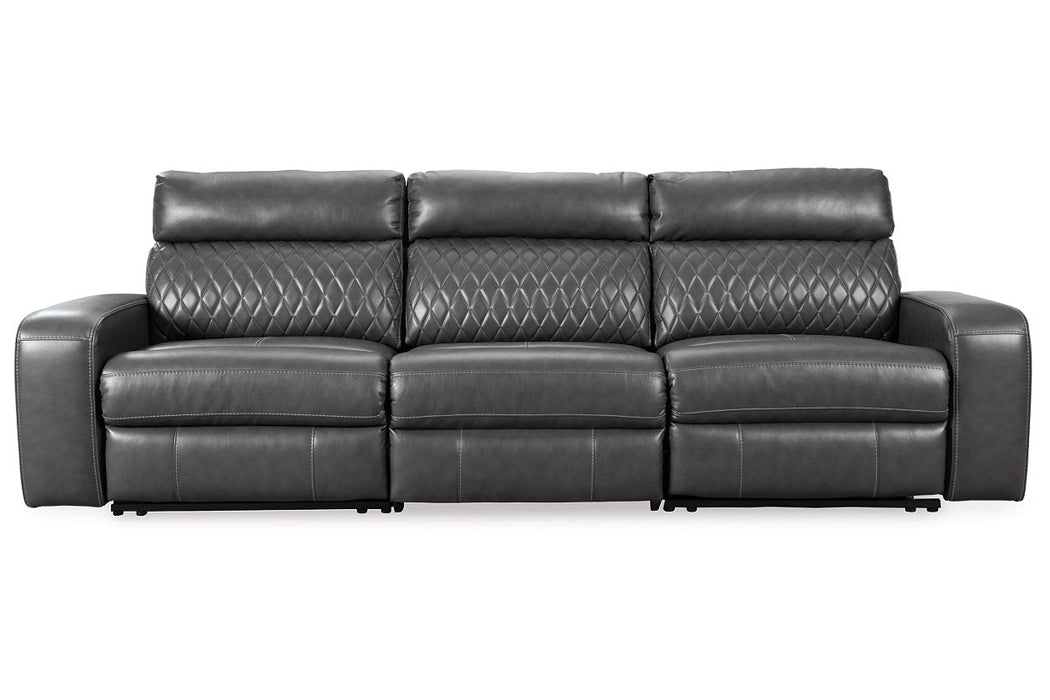 Samperstone Gray 3-Piece Power Reclining Sectional Sofa