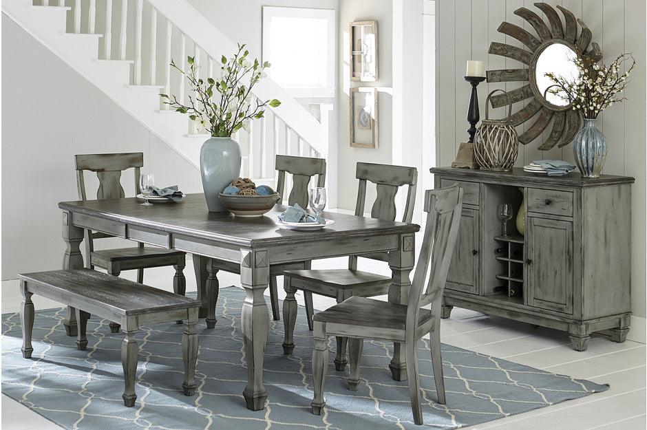 Fulbright 7 Piece Dining Room Set In Gray And Coffee 5520-78-7Set | Homelegance