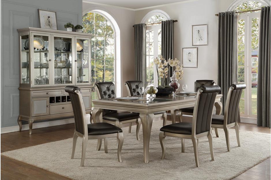 Crawford 7 Piece Dining Room Set In Silver 5546-84-7Set | Homelegance