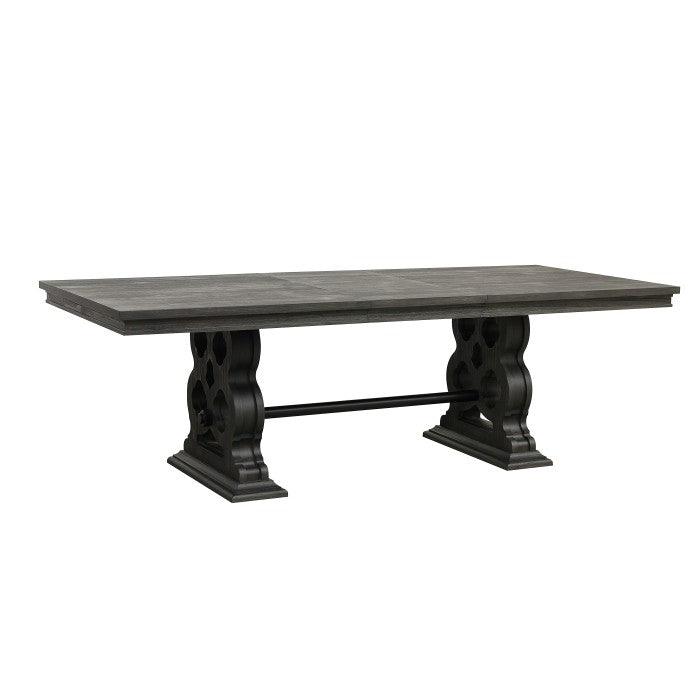 Arasina Dark Pewter Extendable Rectangular Dining Table 5559N-96 | Homelegance