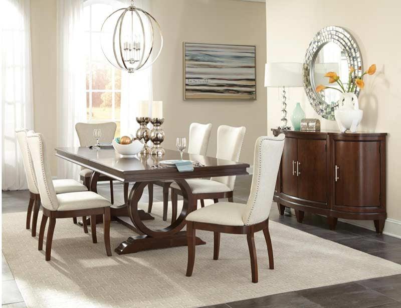 Oratorio Cherry 7 Piece Extendable Trestle Dining Table Set 5562-96-7 | Homelegance