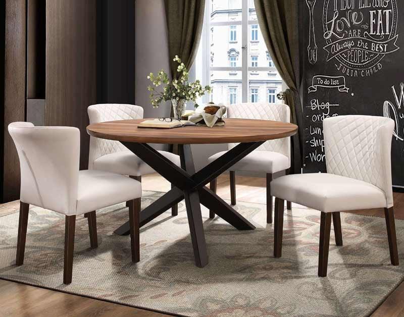 Nelina Brown 5 Piece Round Dining Room Set 5597-53-5 | Homelegance