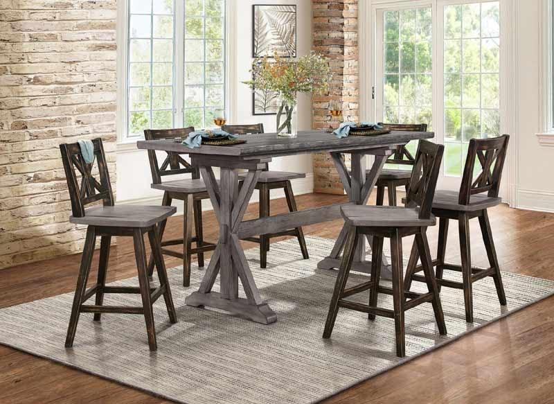 Amsonia 7 Piece Counter Height Dining Set 5602-36-7Set | Homelegance