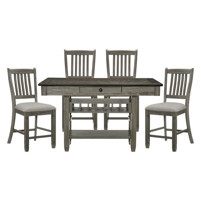 Granby 5 Piece Dining Room Set In Antique Gray 5627Gy-36-5Set | Homelegance