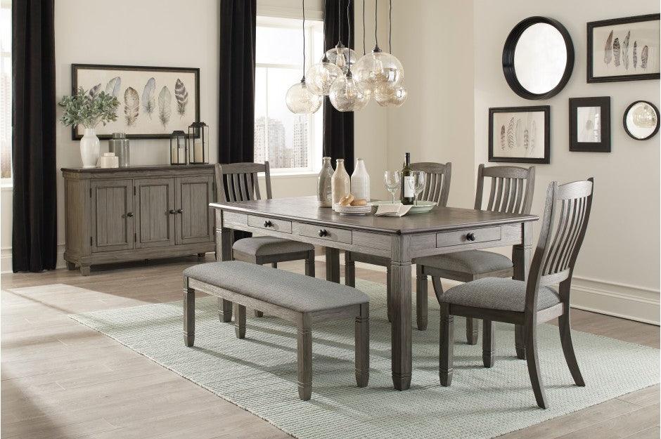 Granby 6 Piece Dining Room Set In Antique Gray 5627Gy-72-6Set | Homelegance