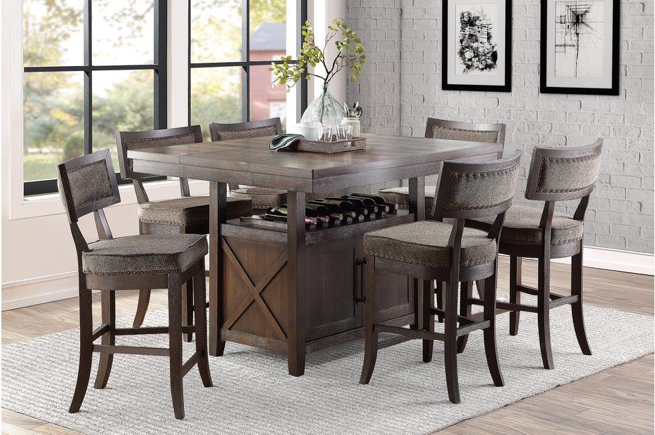Oxton 7 Piece Counter Height Table Set In Dark Cherry 5655-36-7Set | Homelegance