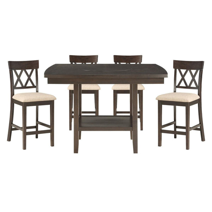 Balin 5 Piece Table Set In Dark Brown 5716-36*5S2 | Homelegance