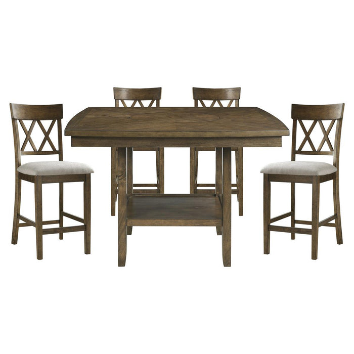 Balin 5 Piece Counter Height Table Set In Light Oak 5716Rfak-36*5 | Homelegance