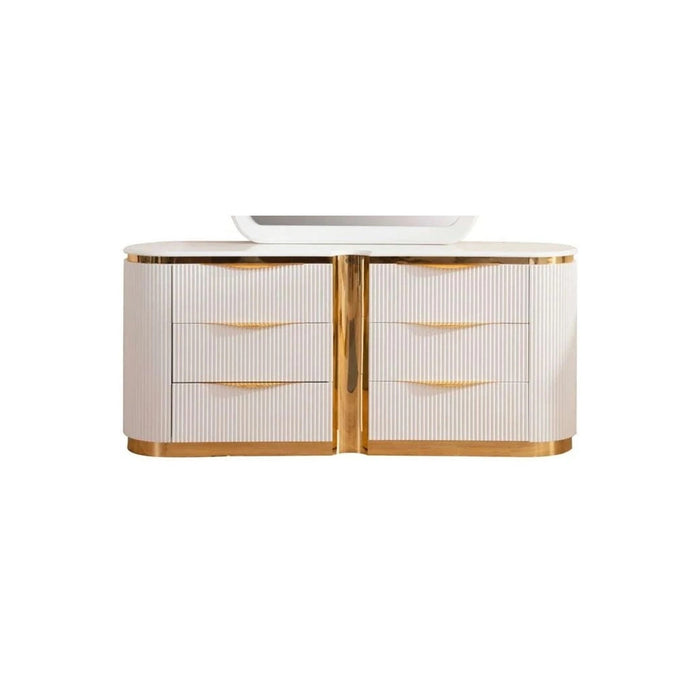 Laura 6-Drawer Wood Veneer Dresser in White