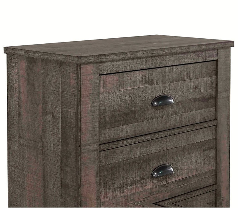 Crown Mark Furniture Coralee 5 Drawer Chest in Gray