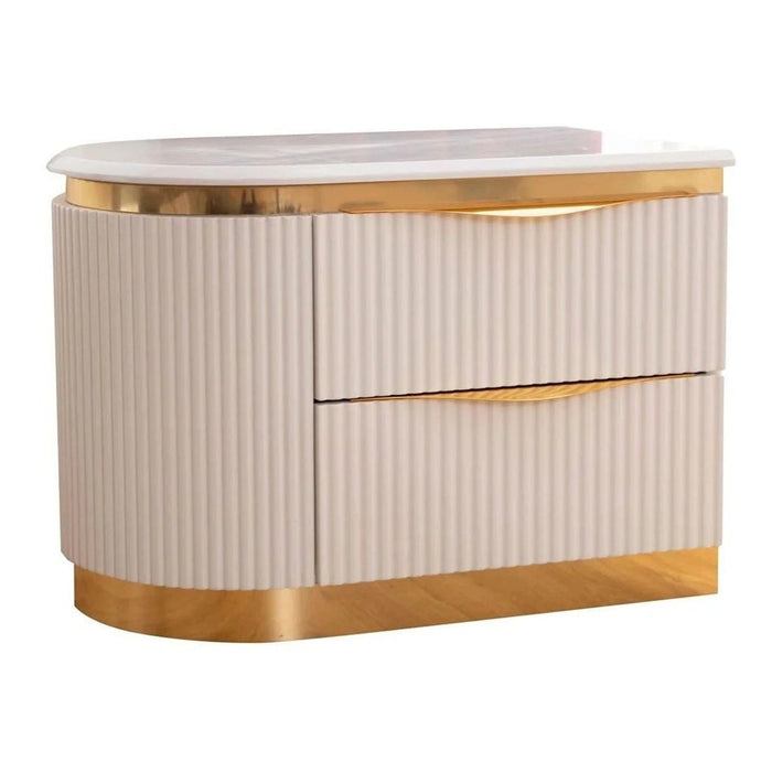 Laura 2-Drawer Wood Veneer Nightstand in White