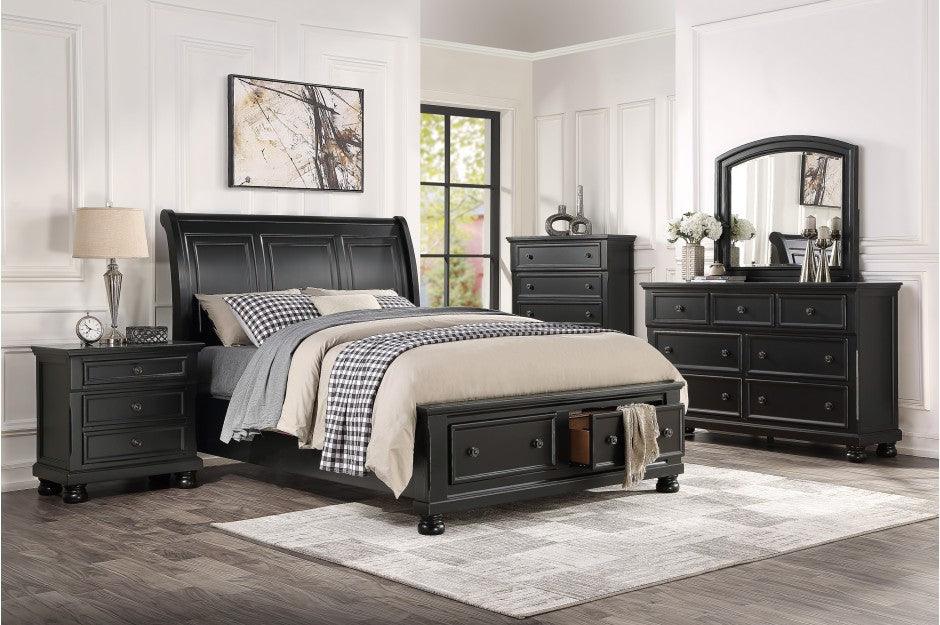 Laurelin 5 Piece Eastern King Platform With Storage Bedroom Set In Black 1714Kbk-1Ek-5Set | Homelegance